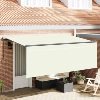 Produktbild von vidaXL Einziehbare Markise Creme 400 x 200 cm Polyester und Aluminium