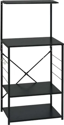 Produktbild von vidaXL Mikrowellenregal Schwarz 60x39,6x123 cm Holzwerkstoff