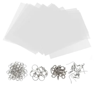 Produktbild von 20 Stück Schrumpffolien, transparentes Schrumpffolien-Set mit Schlüsselringen für Schlüsselanhänger, Schmuck, Spielzeugherstellung, Geschenk