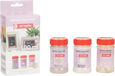 Produktbild von Talens Vintage Kreidefarben-Set Beige mit Crackle Medium für Möbel
