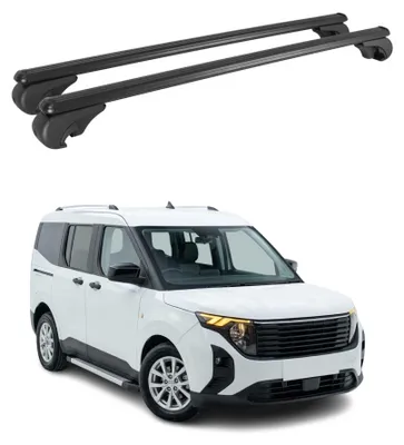 Image de Barres de toit Transversales pour Ford Tourneo Courier II 2023-2026 Noir 2x, Image générée par une IA