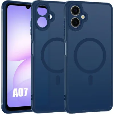 Image de Coque pour Samsung Galaxy A07 avec Anneau Magnétique et Protection Caméra Antichoc - Bleu Marine