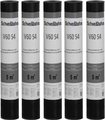Produktbild von Isolbau Schweißbahn V60 S4 Glasvlieseinlage beschiefert GRAU 25m2 Dachpappe Bitumenbahn 5 Rollen
