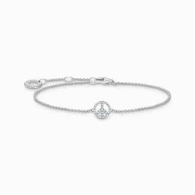 Produktbild von Thomas Sabo A2083-051-14 Armband Damen Peace mit Weißen Steinen Silber 19 cm