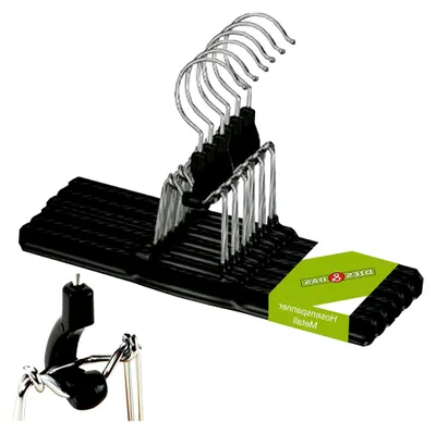 Produktbild von Designer Hosenspanner aus Metall in Schwarz mit rutschfester PVC-Beschichtung, 26 cm
