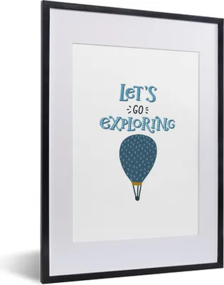 Produktbild von MuchoWow® MuchoWow® Gerahmtes Poster Heißluftballon - Zitat - Kind - Jungen - Mädchen - Baby 30x40 cm - Poster mit zchwarzem Bilderrahmen - Wandposter Schlafzimmer