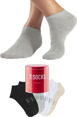 Produktbild von Bench Sneakersocken 7 -teilig 2x hell grau meliert, 2x weiß, 2x schwarz, 1x beige Größe 35/38