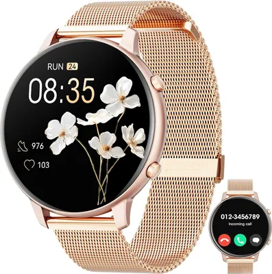 Produktbild von Hwagol Smartwatch Damen Herren, 1.39" Touchscreen mit Bluetooth Anrufe, 140+ Sportmodi, SpO2 Pulsuhr, Schlafmonitor und Schrittzähler, kompatibel