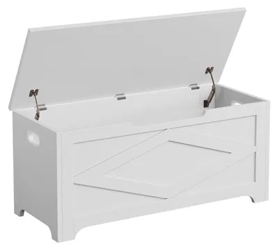 Immagine prodotto di Panca per la casa - Pouf rettangolare/poggiapiedi - Struttura in legno - Stile country - Da montare - Bianco