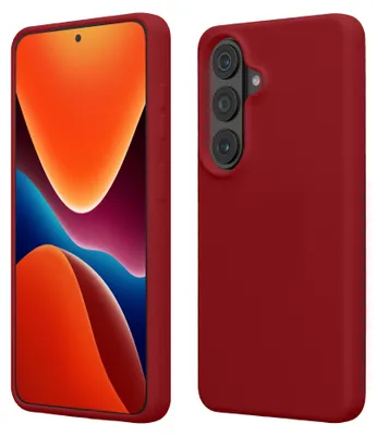 Produktbild von kwmobile Handyhülle für Samsung Galaxy S26 Hülle - Case Silikon - Kabelloses Laden - Schutzhülle Cover in Rhabarber Rot