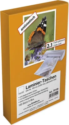 Produktbild von TimeTEX Laminier-Taschen 2in1 A4 2x80 mic glänzend-matt, 100 Stück