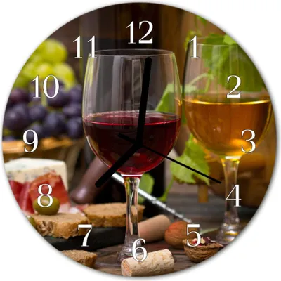 Produktbild von Glasuhr Wanduhr Küchenuhr Echt-Glas 30fi cm Wein Glas mehrfarbig