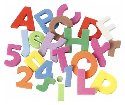 Productafbeelding van Foamletters/cijfers, 20 mm, gesorteerde kleuren, 24 stuks per vel