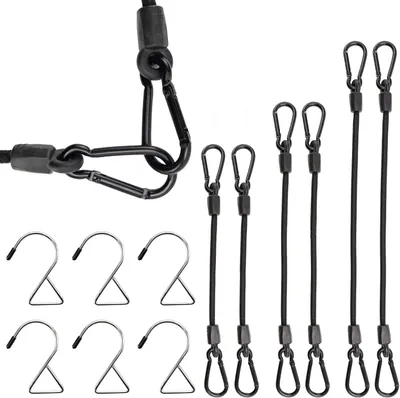 Image de Lot de 6 attaches de fixation extensibles, élastiques, de 30/60/90 cm, pour jardin et camping