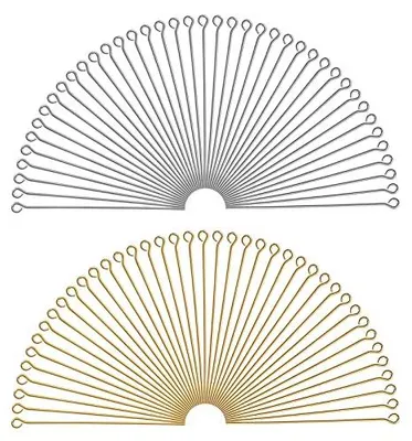 Produktbild von Oogspelden Naalden - Messing Klinknagels in Gold und Silber - 200 Stück - 24 mm