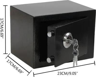 Produktbild von Sicherheitstresor 4,6 l - Wandmontage Geldkassette - Schwerer Stahl, 3 Schlüssel, Filzauskleidung, für Zuhause Büro Hotel - Schwarz
