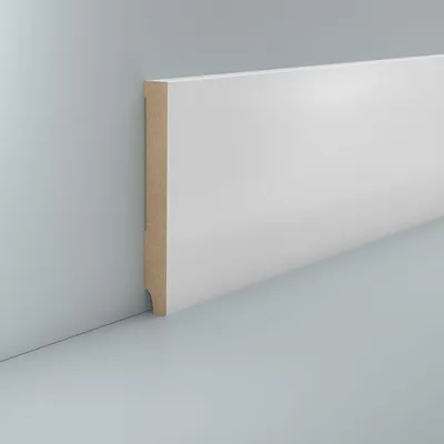 Produktbild von Sockelleiste MDF 13 x 110 Weiß RAL 9016 Foliert Fußleiste