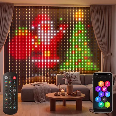 RGB Lichtgordijn 400 LED 2x2m IP44 App-Steuerung