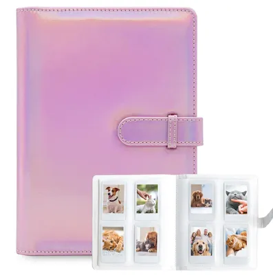 Produktbild von Fotoalbum für Sofortbilder - 128 Taschen - Kompatibel mit Instax Mini und Polaroid Zink-Druckern - Magic Pink