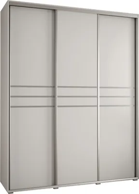 Produktbild von MEBLE KRYSPOL Cannes 10 Schrank mit 3 Schiebetüren - 205,2x200x45 cm - Weiß Weiß Silber