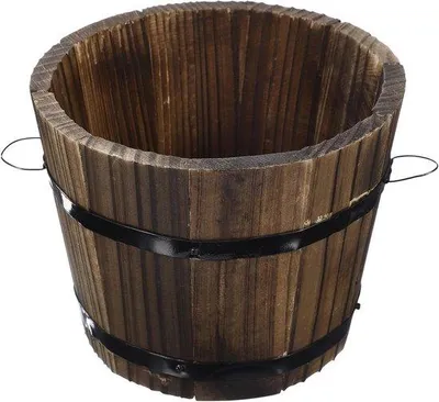 Obrázok produktu pre Drevený kvetináč whisky barel nádoba na rastliny - okrúhly záhradný kvetináč - veľký kvetináč do interiéru a exteriéru - záhradná dekorácia na terasu - veľkosť M