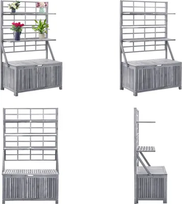 Produktbild von vidaXL Aufbewahrungstruhe mit Rankgitter 99x55x160cm Massivholz Akazie - Kissenbox - Gartenbox - Aufbewahrungsbox - Aufbewahrungskiste