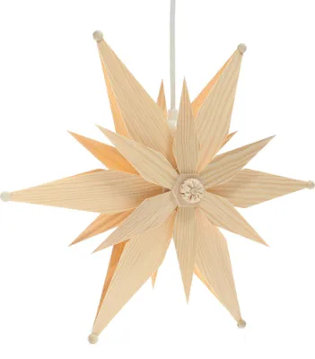 Produktbild von Fensterschmuck Kieferstern doppelt el. Beleuchtet Mitte mit Stern BxHxT=32x32x10cm NEU