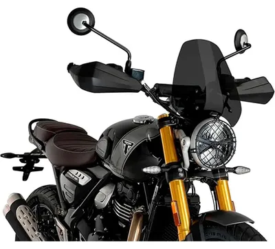 Productafbeelding van PUIG kuipruit voor sportieve motoren, transparant/gerookt, goedgekeurd (ABE) voor Triumph