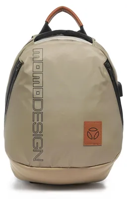 Produktbild von Momo Design Herrenrucksack schwarz mit Reißverschluss und Ledergriff Black and Cognac UNICA 32x40x15 cm MO-02IC-BLACK_-_CUOIO