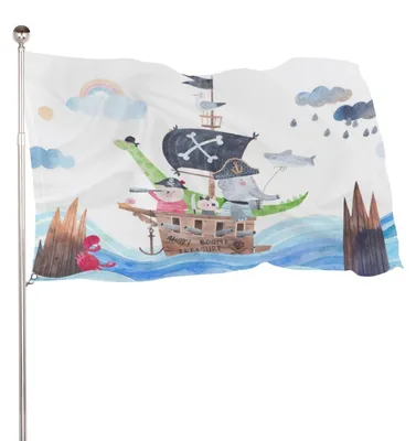 Gartenfahne Segelboot Pirat 90x150 cm