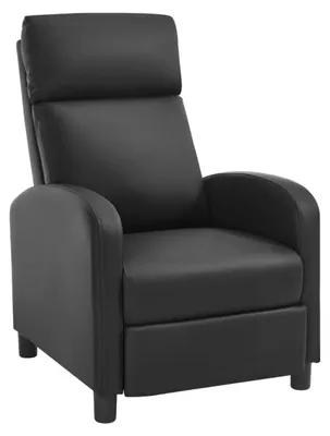 Obrázok produktu pre Ergonomická relaxačná stolička – nastaviteľné kreslo a hojdacia stolička z čiernej kože