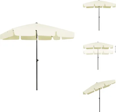 Image de vidaXL Parasol de plage jaune sable 200x125 cm - Parasols & ombrelles