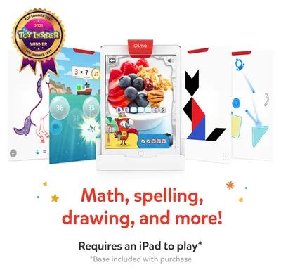Obrázok produktu pre Osmo – Súprava Genius pre iPad – 5 vzdelávacích hier – Vhodné pre deti od 6 do 10 rokov – Matematika, pravopis, kreativita a ďalšie – Vzdelávacia hra (základňa Osmo pre iPad je súčasťou balenia)