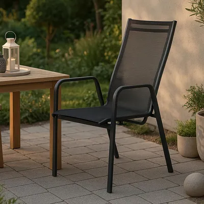Produktbild von home24 Armlehnenstuhl - Schwarz - Pvc - 57 x 110 x 65 cm