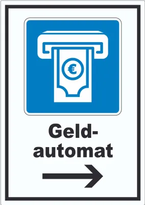 Produktbild von Geldautomat Pfeil rechts Aufkleber A1 (594x841mm)