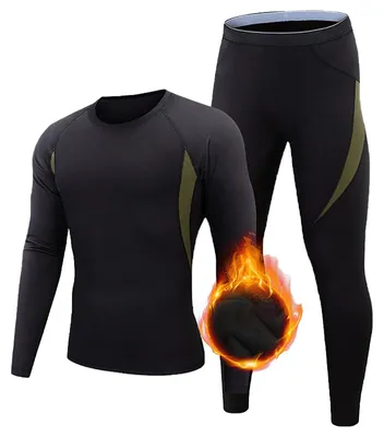 Imagen del producto de Conjunto de ropa interior térmica para hombre con forro de polar