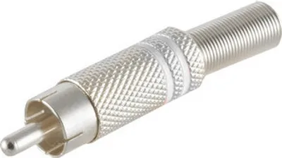 Produktbild von Cinchstecker Metall 6mm, weiß