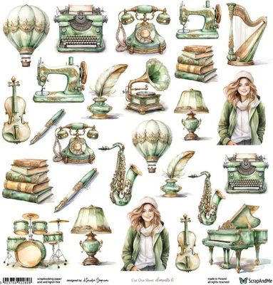 Zdjęcie produktu dla Papier do scrapbookingu 30x30 - ScrapAndMe - Elements 6 - arkusz do wycinania