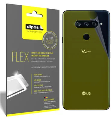 Produktbild von 3x LG V40 ThinQ Rückseite Schutzfolie Folie, 100% Displayabdeckung, dipos Flex