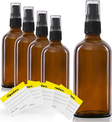 Produktbild von 5 x 100ml Pumpspender-Flasche, Lotionsflasche, Braunglas