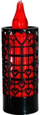 Image de bougie lumineuse LED noire avec piles 15 x 5 cm lumière rouge 5/23/SLC