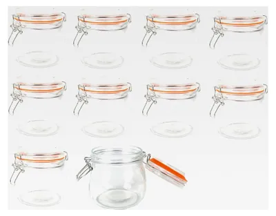 Produktbild von 10 Stück - Einmachglas mit Bügelverschluss - Drahtbügelglas, Vorratsglas, Einweckglas (500ml)
