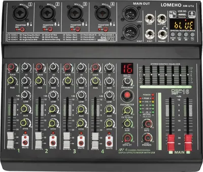 Obrázek produktu pro Audio mixér, 4 kanály, funkce Bluetooth, EU zástrčka, DAXTROMN GGH-3.5KW