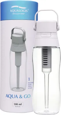 Obrázek produktu pro Láhev Aqua&Go Tritan s filtrem – bílá 500 ml