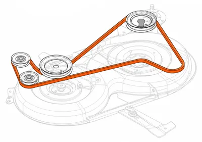 Produktbild von Mähwerksriemen passend MTD 102cm E124 E125 E130 E145 E160 E165 EH145 EH155 EH160