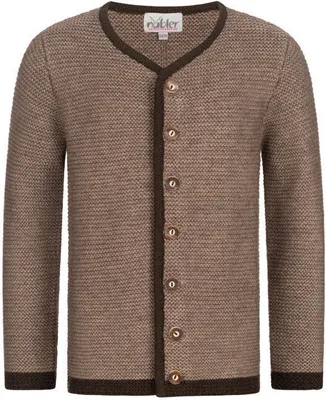 Produktbild von Kinderstrickjacke Langarm Ignaz Bua in Braun von Nübler Größe 176