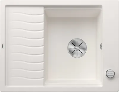 Produktbild von BLANCO ELON 45 S, SILGRANIT® PuraDur®, weiß, reversibel, mit Ablauffernbedienung, mit Zubehör
