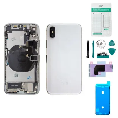 Zdjęcie produktu dla etui iPhone X z tylną pokrywą srebrne - zestaw