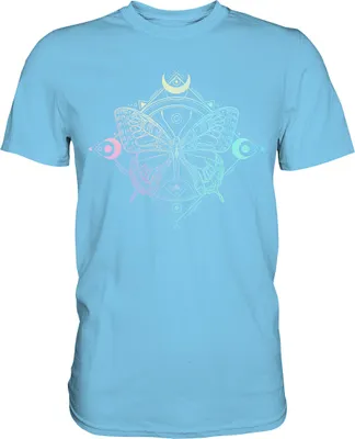 Produktbild von Mond Pastel Schmetterlinge T-Shirt – Sky Blue / M