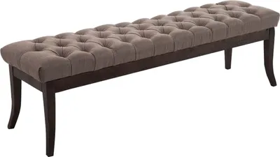 Obrázok produktu pre Lavica Ramses 150 - látka, nohy antik tmavé - Sivo-hnedá (Taupe)